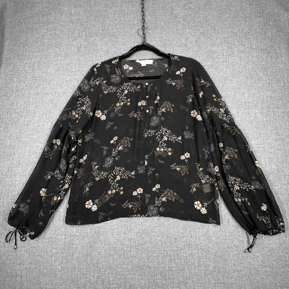Lovestitch Blouse Womens S Floral Balloon Sleeve Boho Romantic Whimsygoth NEW